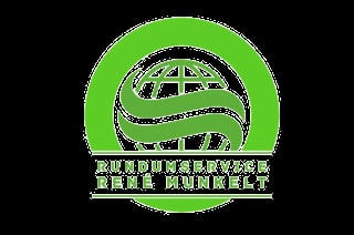 Green circular logo with globe and swoosh design for Rundumservice Rene Munkkelt